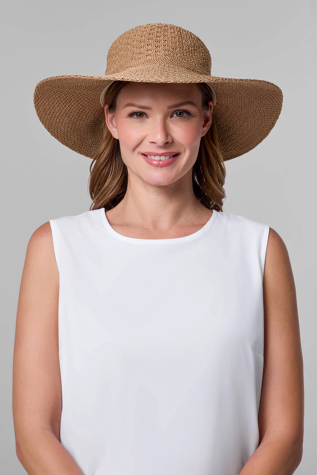 Perla Packable Wide Brim Hat | Tan