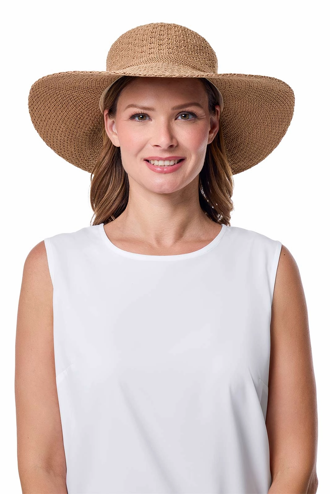 Perla Packable Wide Brim Hat | Tan