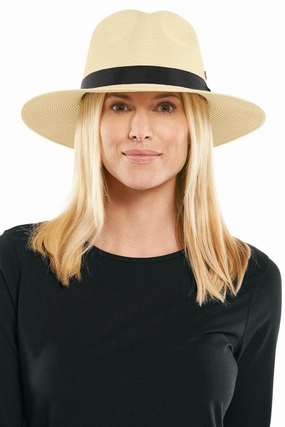 Peyton Panama Style Fedora | Ivory/Black