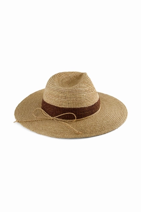 Playa Crochet Raffia Fedora | Natural