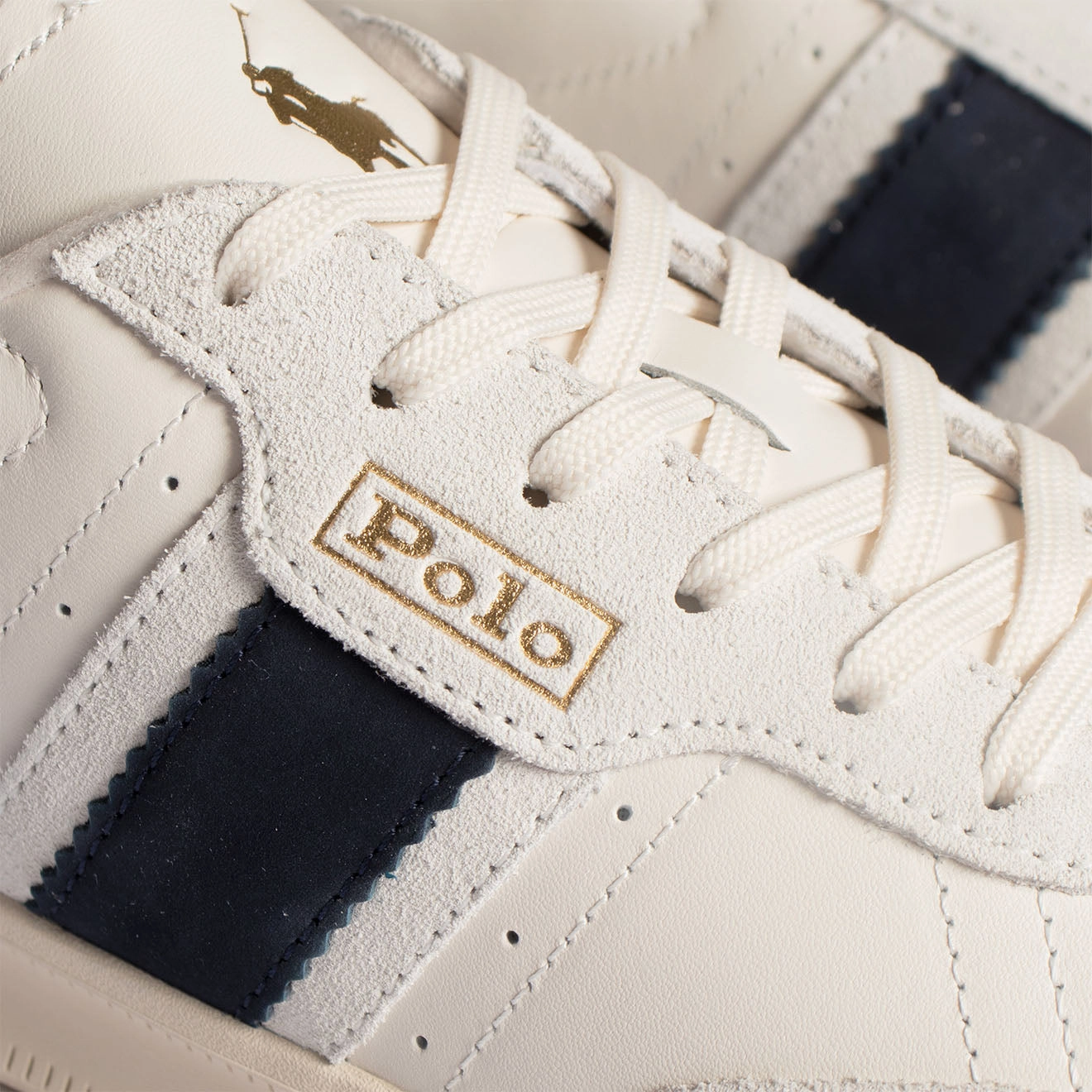 Weather Resistant Polo Ralph Lauren Aera Trainers Low Top Lace Cream / Navy