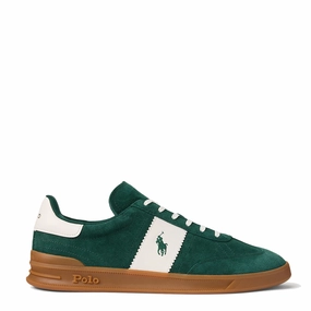 Polo Ralph Lauren Heritage Aera Suede Trainer Forest / Off White Supportive