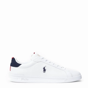 Polo Ralph Lauren Heritage Court Ii Leather Trainer White / Navy / Red Fashion Sneakers Functional Footwear
