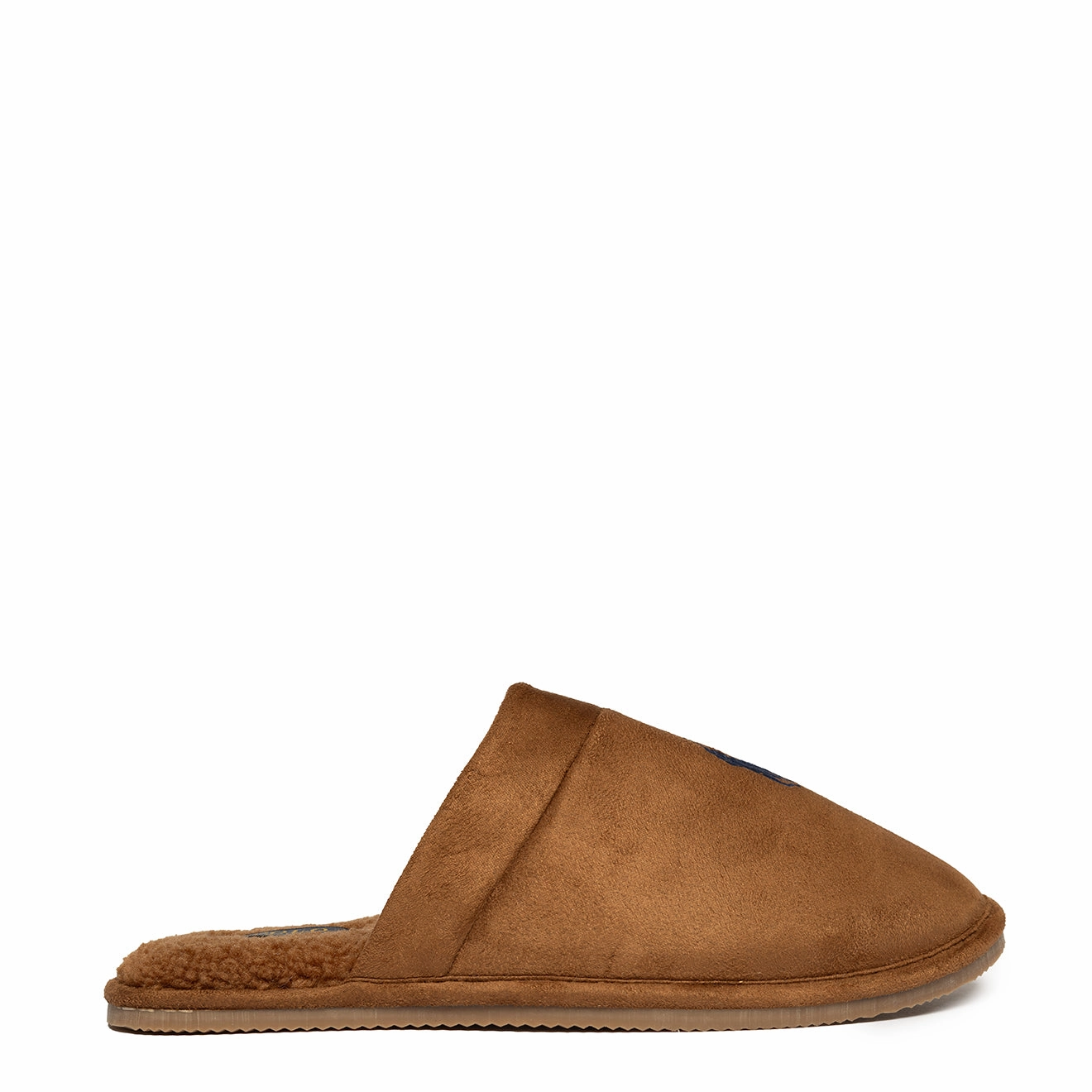 Polo Ralph Lauren Klarence Micro Suede Scuff Slipper Brown / Navy All Day Comfort Quick Dry
