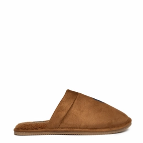 Polo Ralph Lauren Klarence Micro Suede Scuff Slipper Brown / Navy All Day Comfort Quick Dry