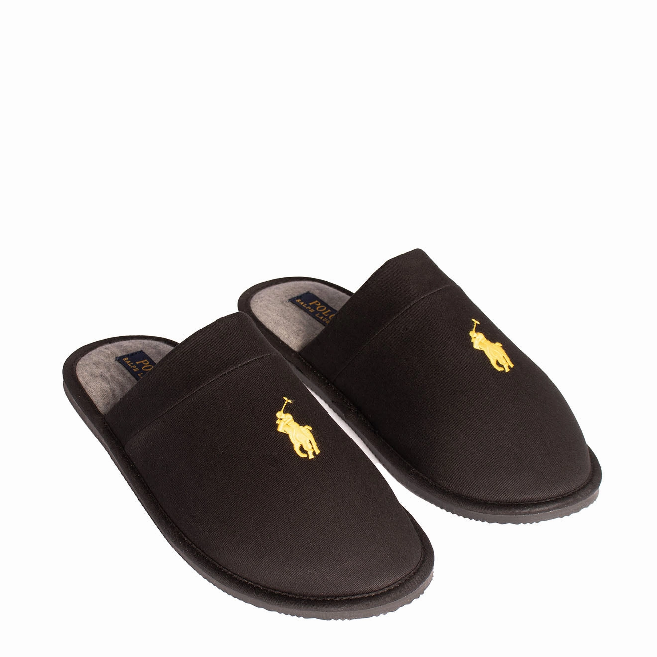 Comfortable Footwear Machine Washable Polo Ralph Lauren Klarence Twill Slipper Black
