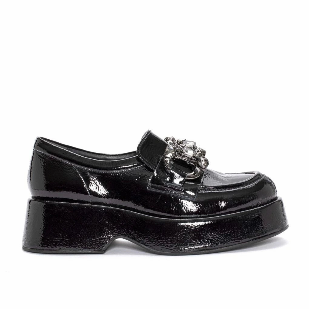 Pons Quintana | Women Loafers | Flipper Black Napa Lc | Black Timeless Canvas Shoes