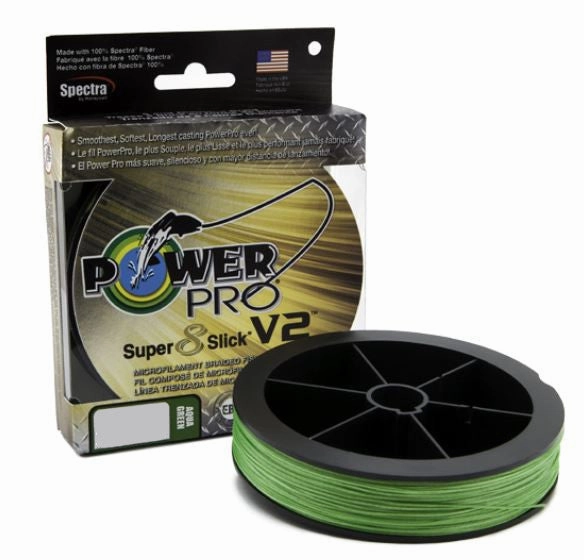 Power Pro Super8Slick V2 Aqua Green Braided Line 1500 yard Bulk Spool