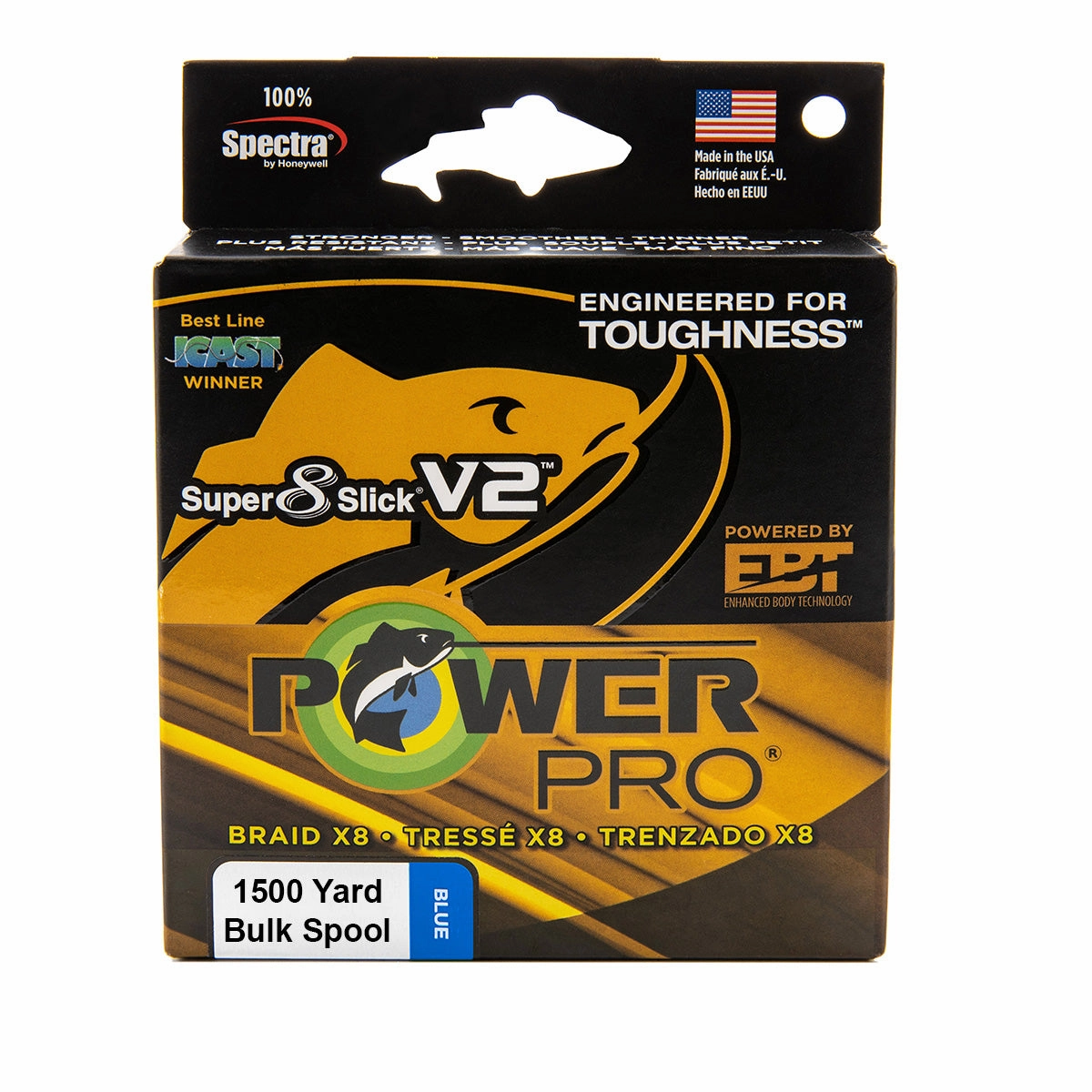 Power Pro Super8Slick V2 Marine Blue Braided Line 1500 yard Bulk Spool