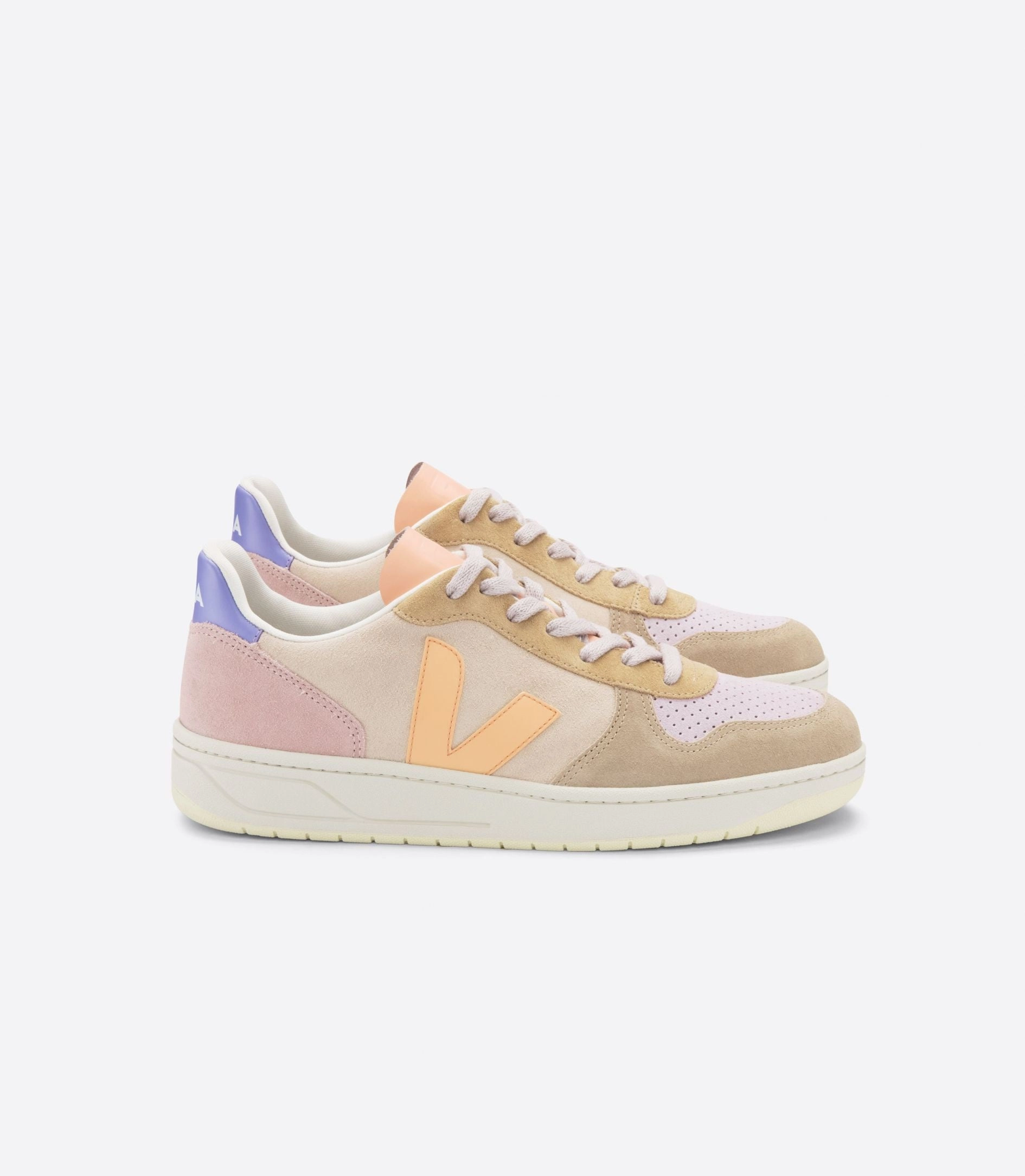 Classic Sneakers Easy On Off V-10 Suede - Multico/Peach