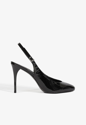 Modern Footwear Cushioned Geraldine Sling Patent Pump