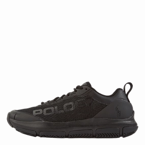 Ergonomic Sole Leather Shoes Tech Racer Sneaker Black/Black