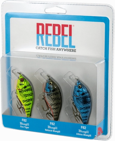 Rebel Bluegill Squarebill Crankbait 3-Piece Variety Pack
