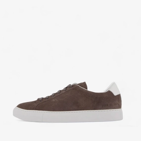 Minimal Footwear Leather Shoes Retro Low In Suede Warm Grey
