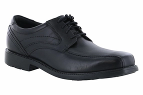 Rockport Style Leader 2 Bike Toe Oxford Black Machine Washable Leather Shoes
