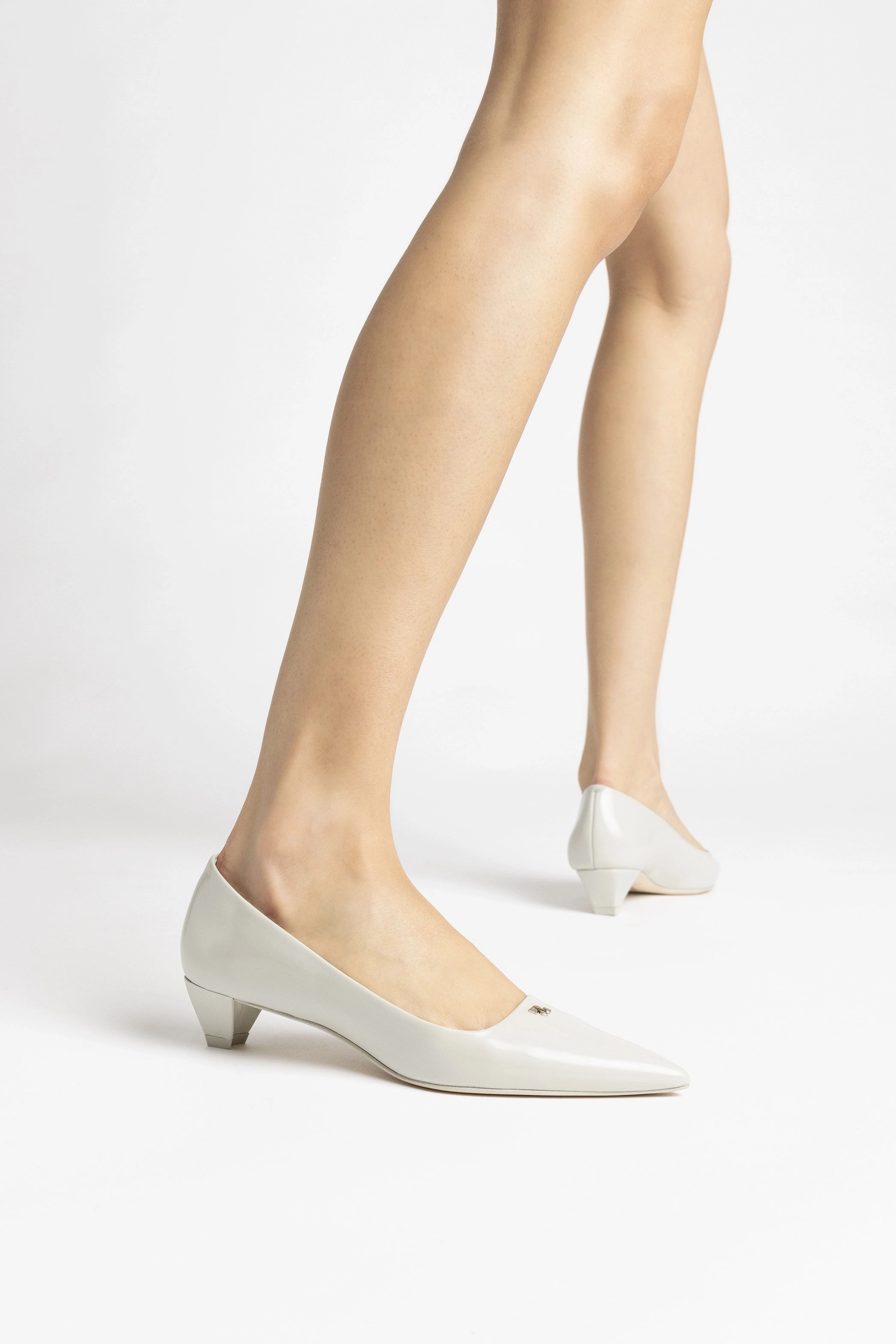 Ruth Pump In Gray Box Leather Rugged