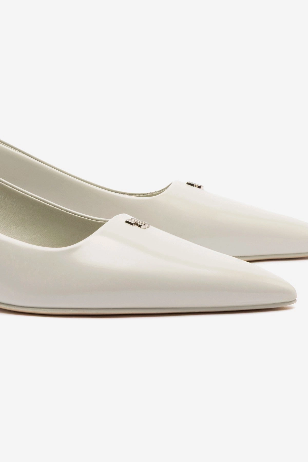 Ruth Pump In Gray Box Leather Easy Clean Flat Feet Shoes