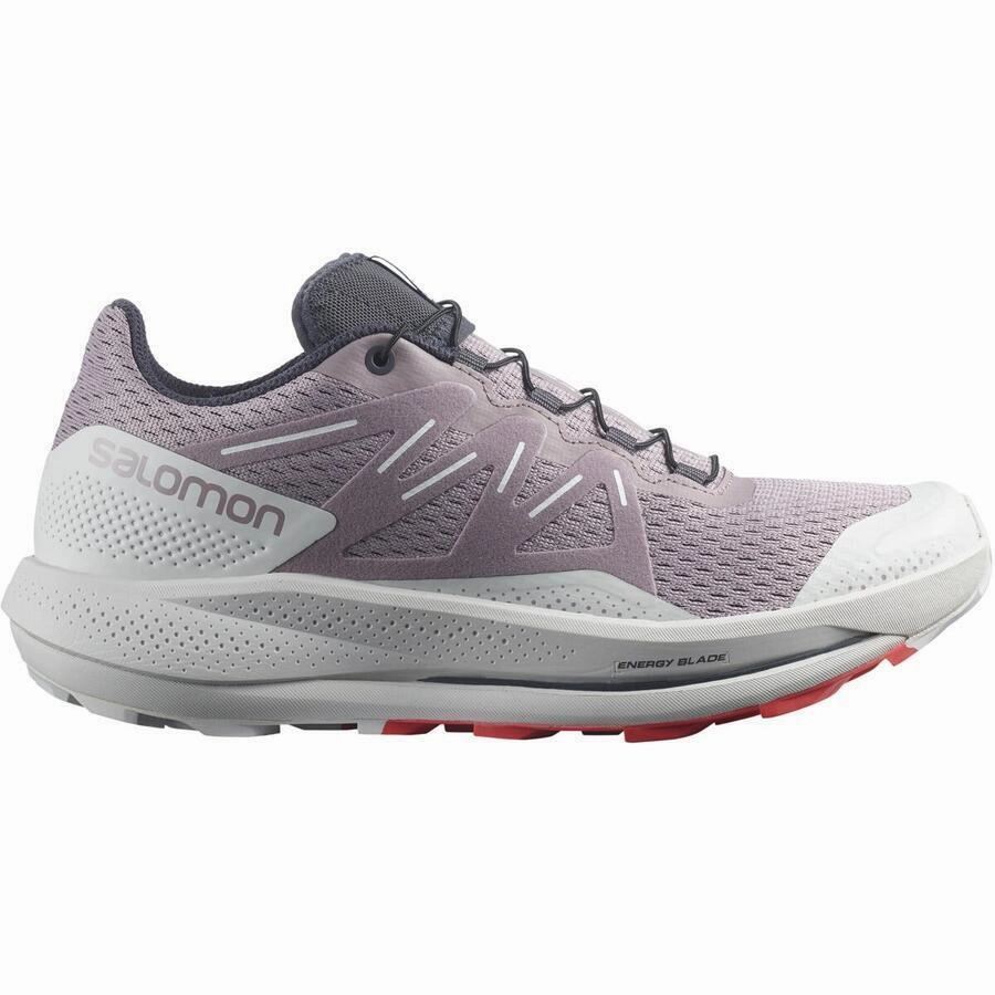 Salomon Pulsar Trail | Quail / Lunar Rock / Poppy Red | Womens Machine Washable Ergonomic Sole