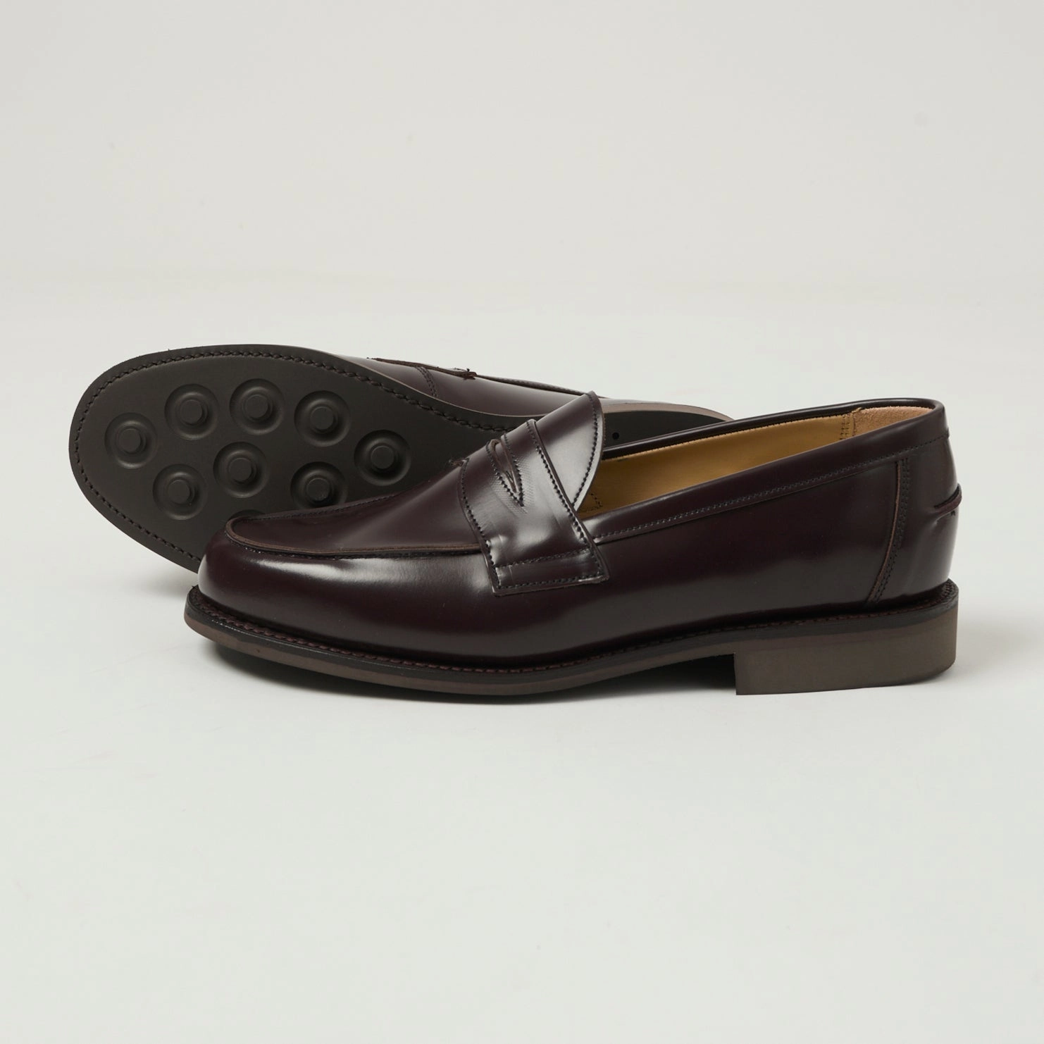Moisture Wicking Urban Sanders Butt Seam Loafer Shoe - Burgundy Polishing Leather