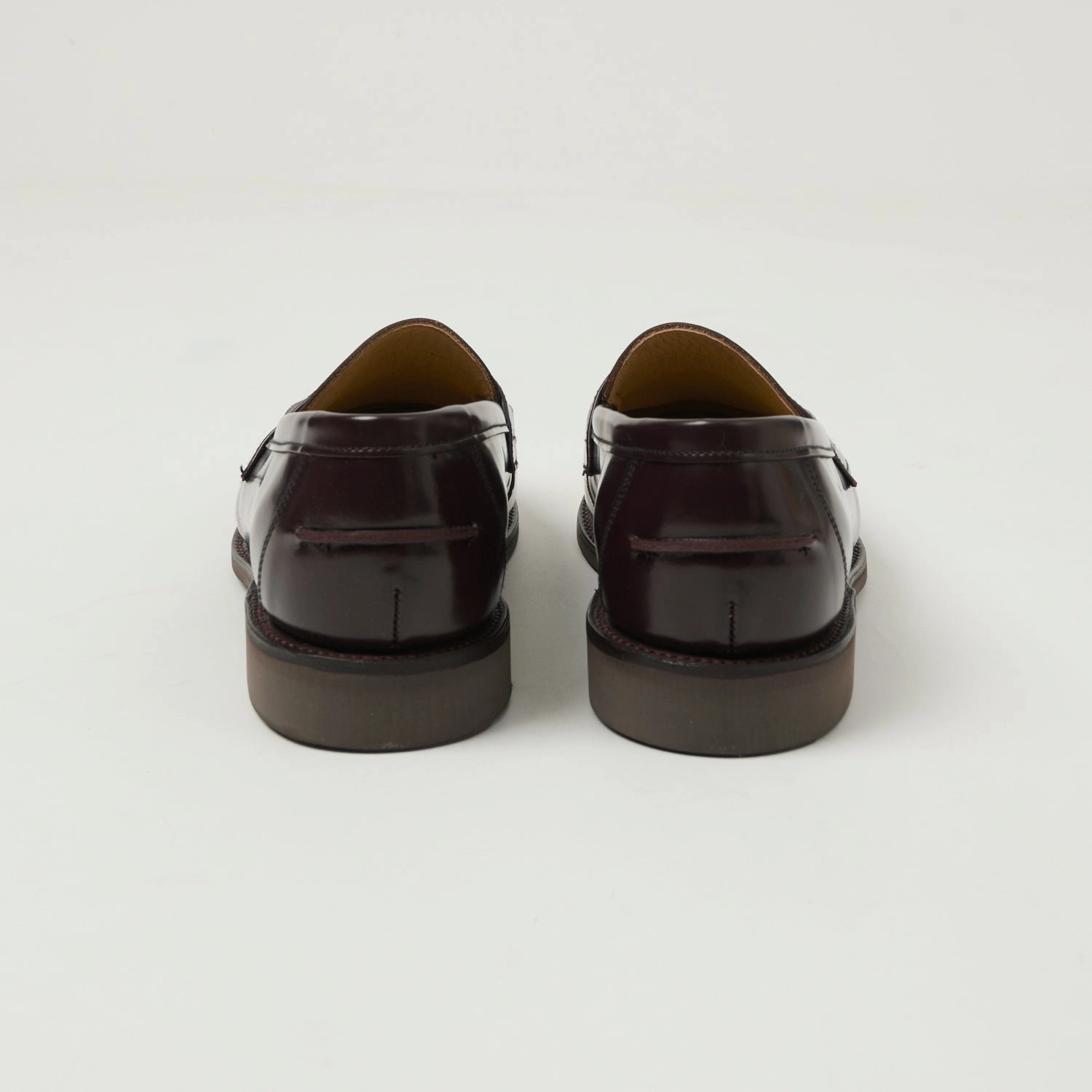 Weather Resistant Durable Shoes Sanders Butt Seam Loafer Shoe - Burgundy Polishing Leather
