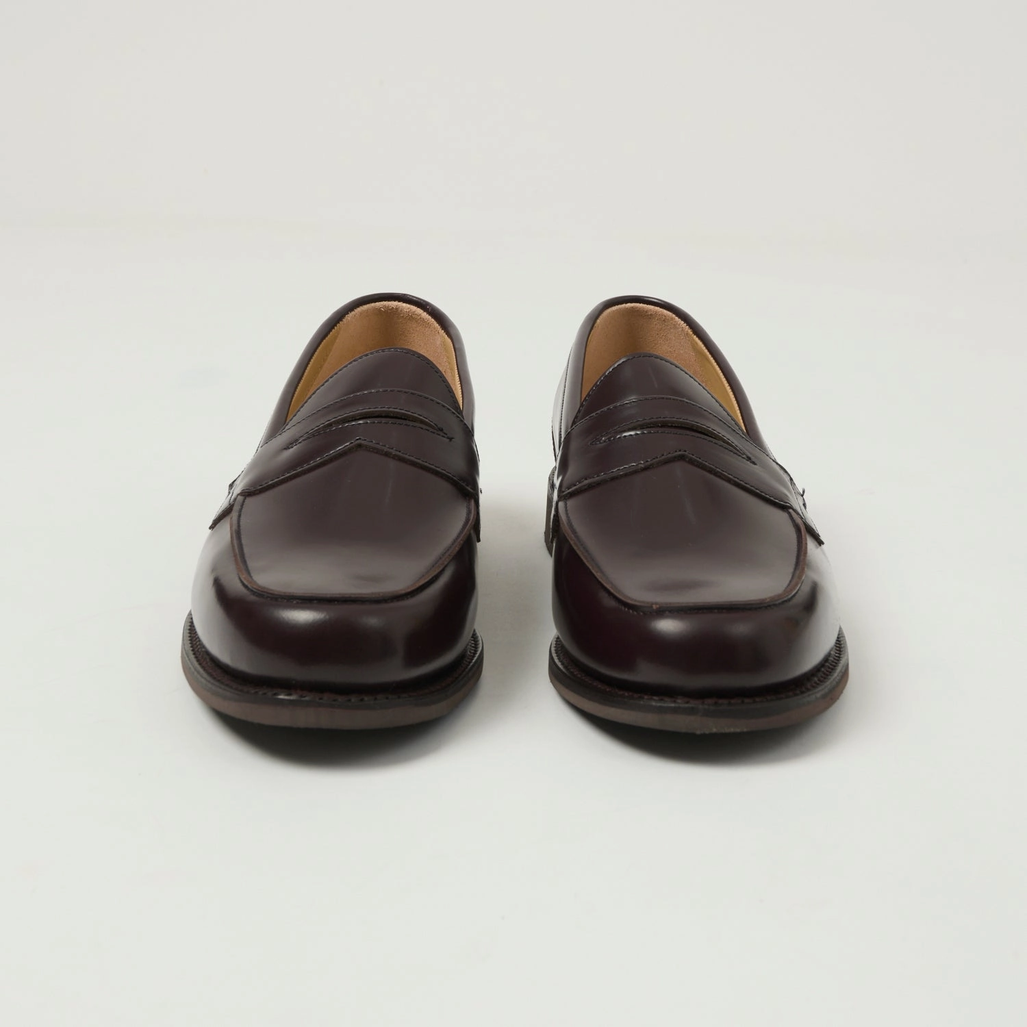Sanders Butt Seam Loafer Shoe - Burgundy Polishing Leather Chic Footwear Durable Shoes