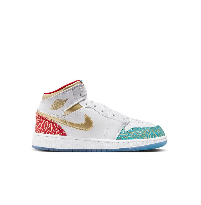 Kid'S Air Jordan 1 Mid Ss 'Unc To Chi' Timeless Modern Footwear