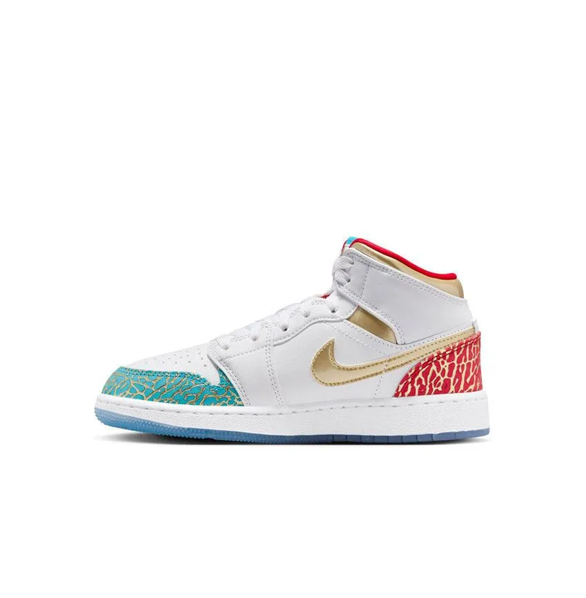 Kid'S Air Jordan 1 Mid Ss 'Unc To Chi' Walking Shoes Comfort Shoes