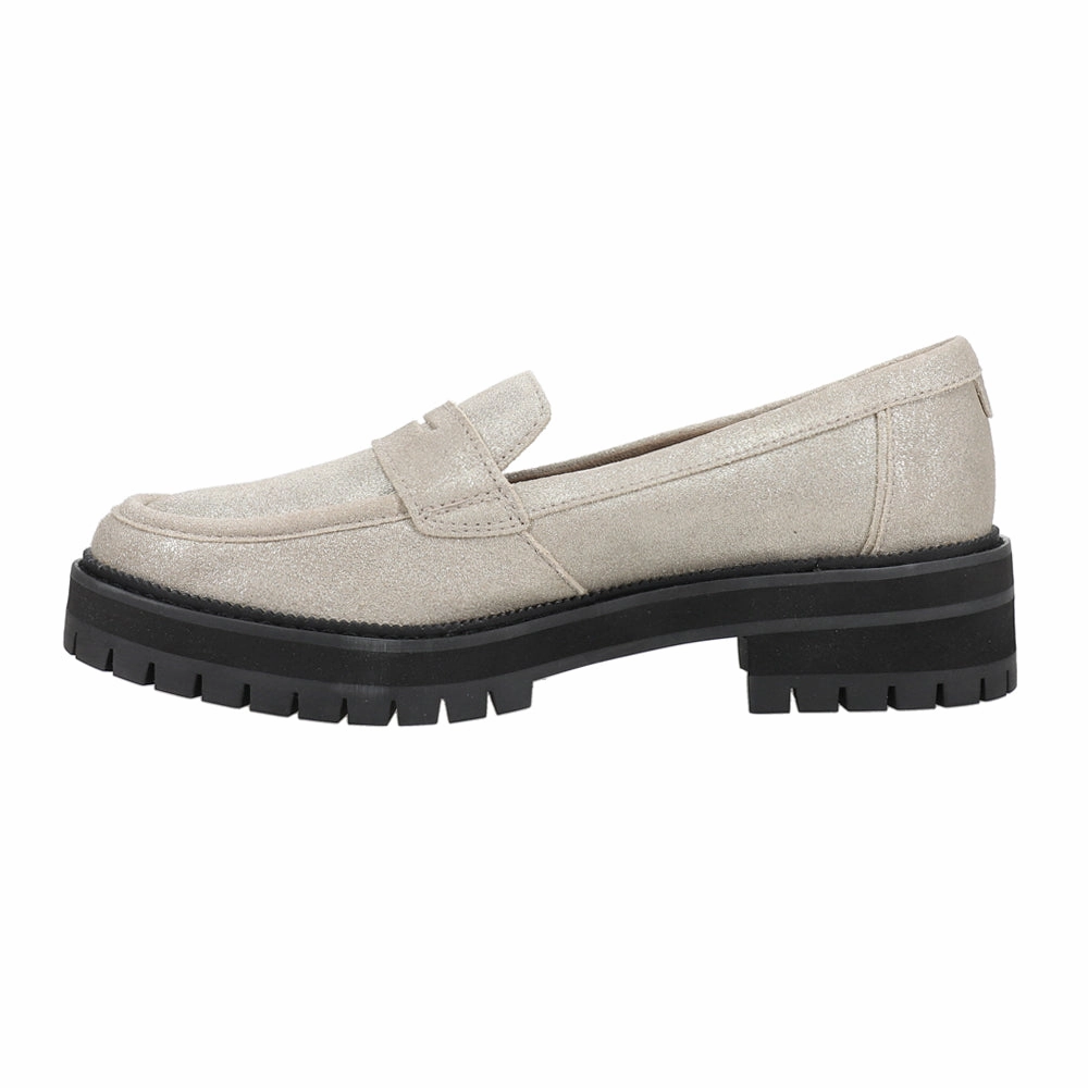 Cara Metallic Slip On Lug Sole Loafers All Day Support