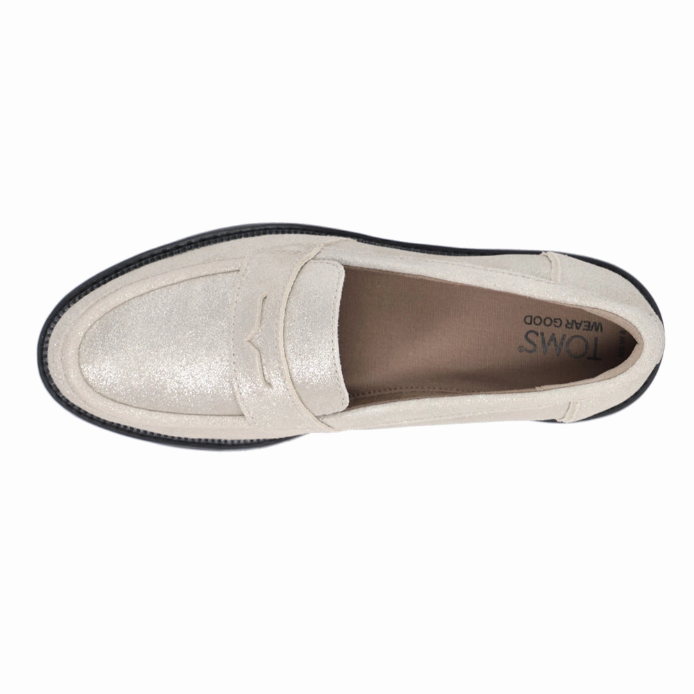 Weather Resistant Cara Metallic Slip On Lug Sole Loafers