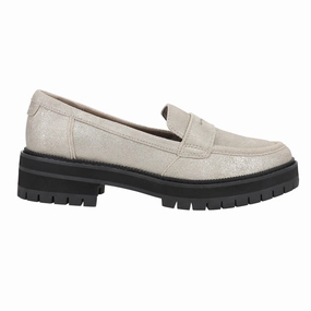 Cara Metallic Slip On Lug Sole Loafers Breathable Mesh Stylish Footwear