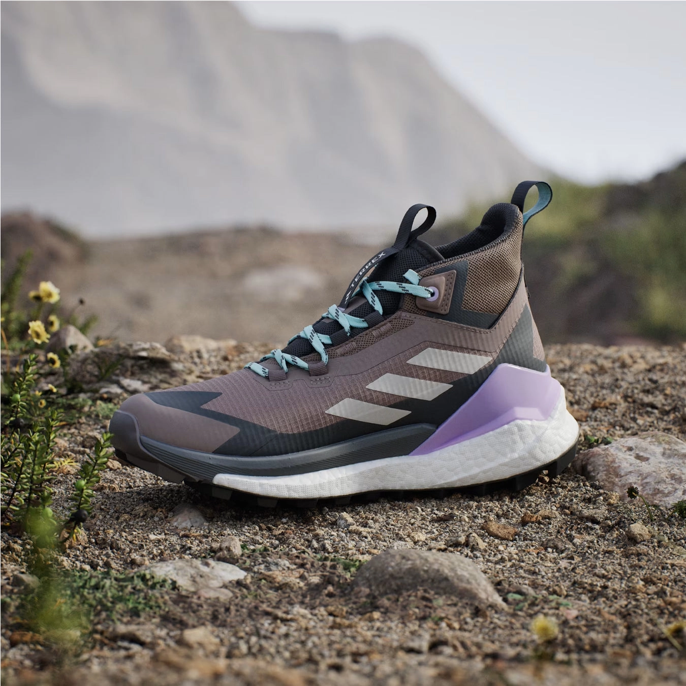 Adidas Terrex Womens Free Hiker 2.0 Gore-Tex Hiking Shoes Trace Brown / Beige / Carbon Fashion Footwear Travel Footwear