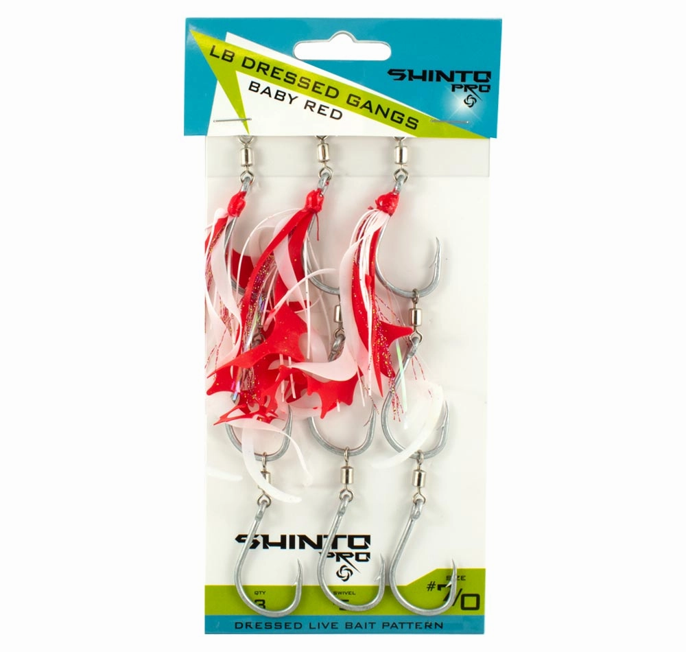 Shinto Pro Dressed Ganged Hooks Baby Red