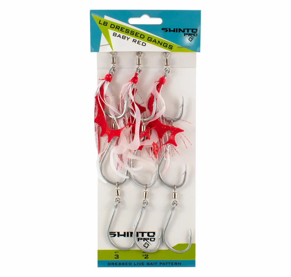 Shinto Pro Dressed Ganged Hooks Baby Red