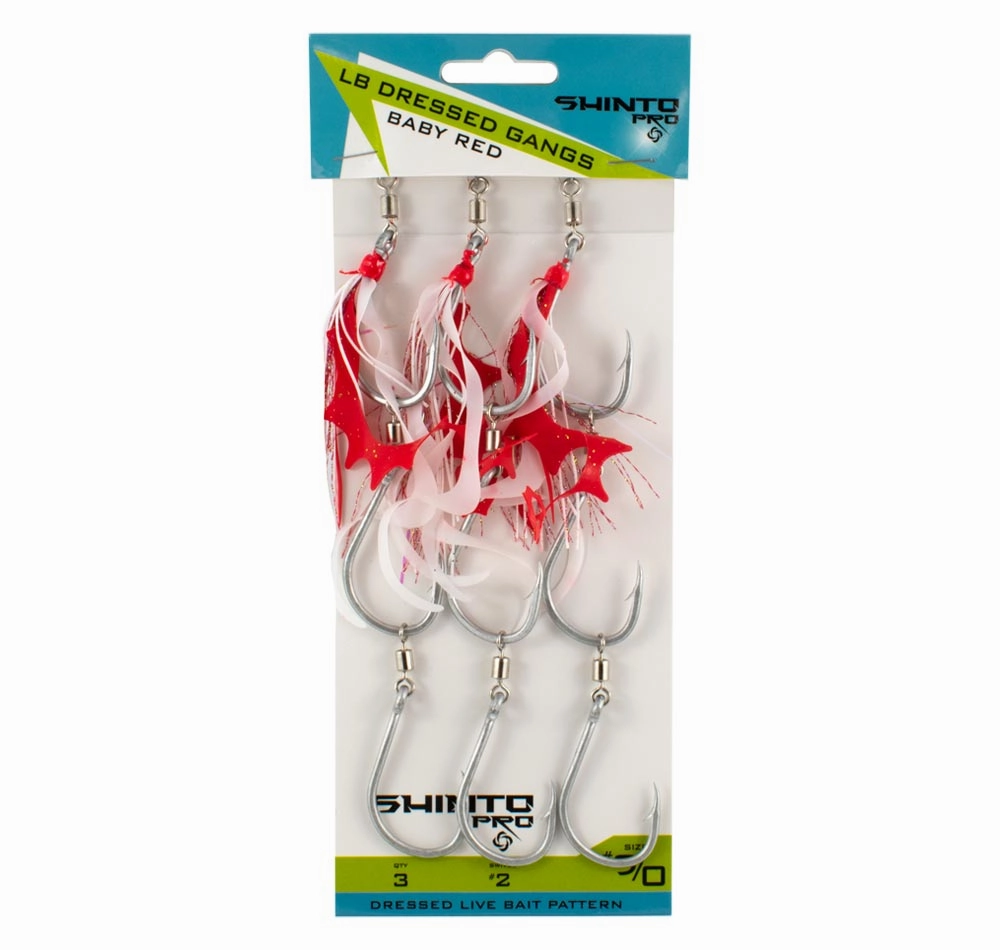 Shinto Pro Dressed Ganged Hooks Baby Red