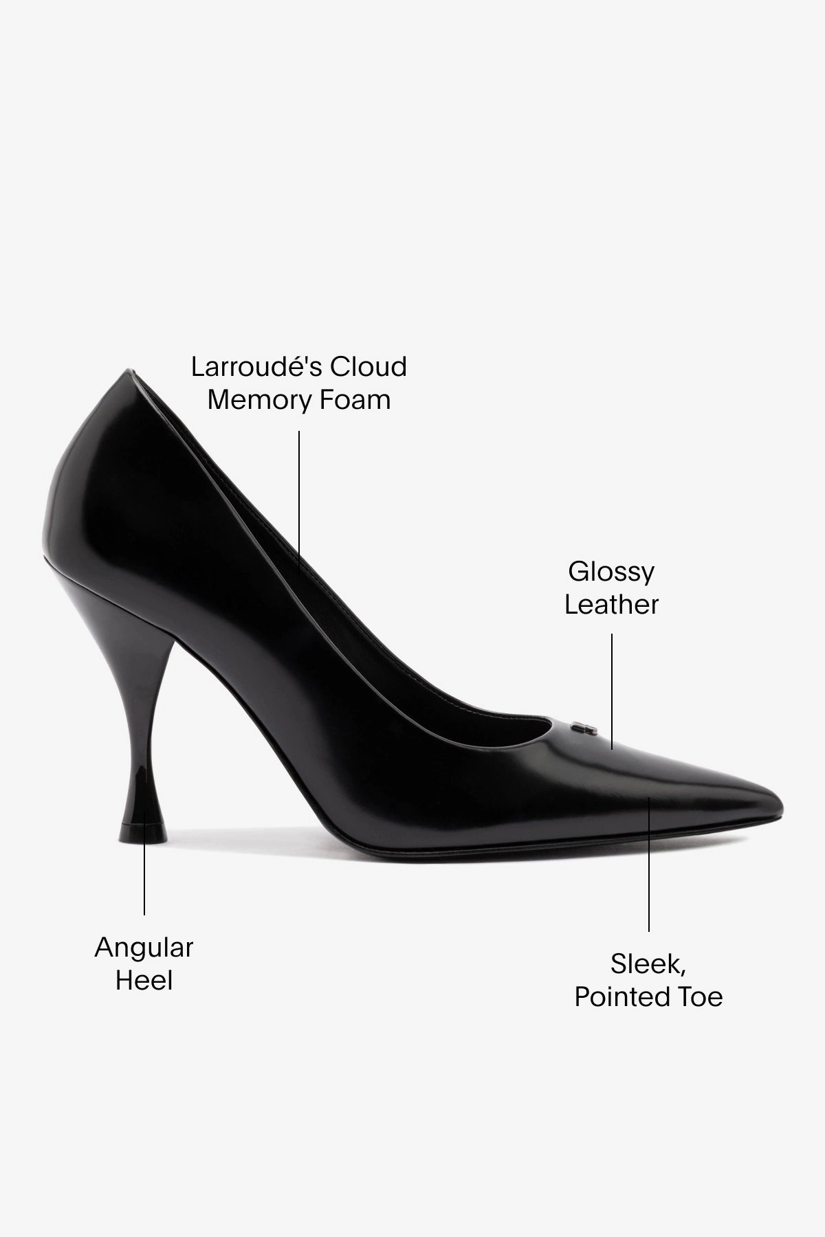Stone Pump In Black Box Leather Minimalist