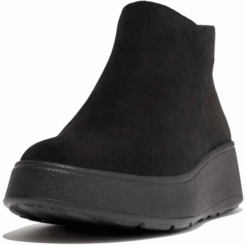Sustainable Shoes Fitflop | Women Boots | Wf Mode Suede Flatform Zip Ankle Boots All Black | Black