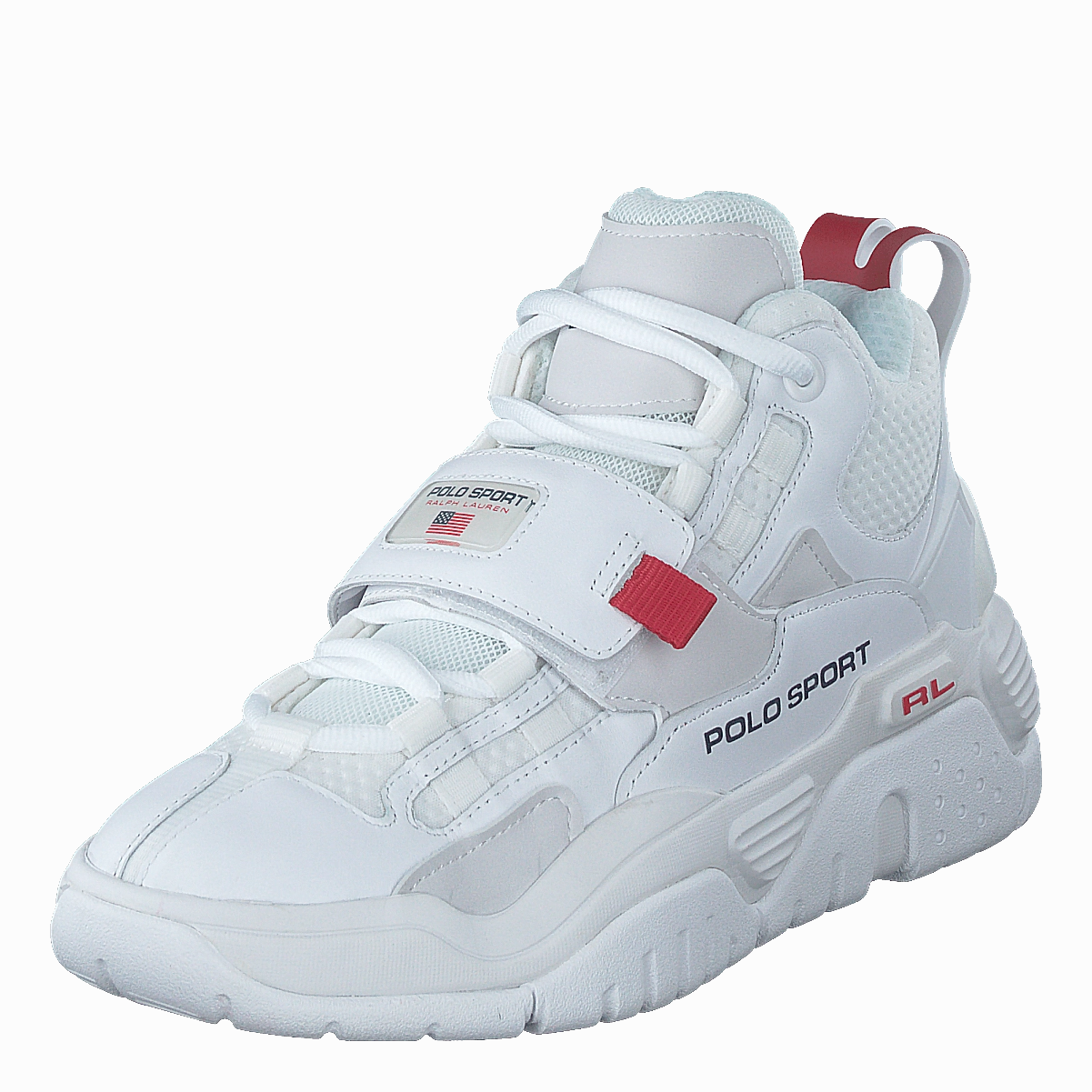 Modern Footwear Ps100 High-Top Sneaker White / Navy / Rl2000 Red