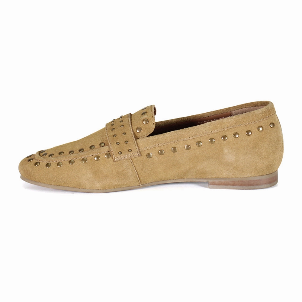 Can Yon Studded Slip On Loafers Versatile Style Cushioned Insoles