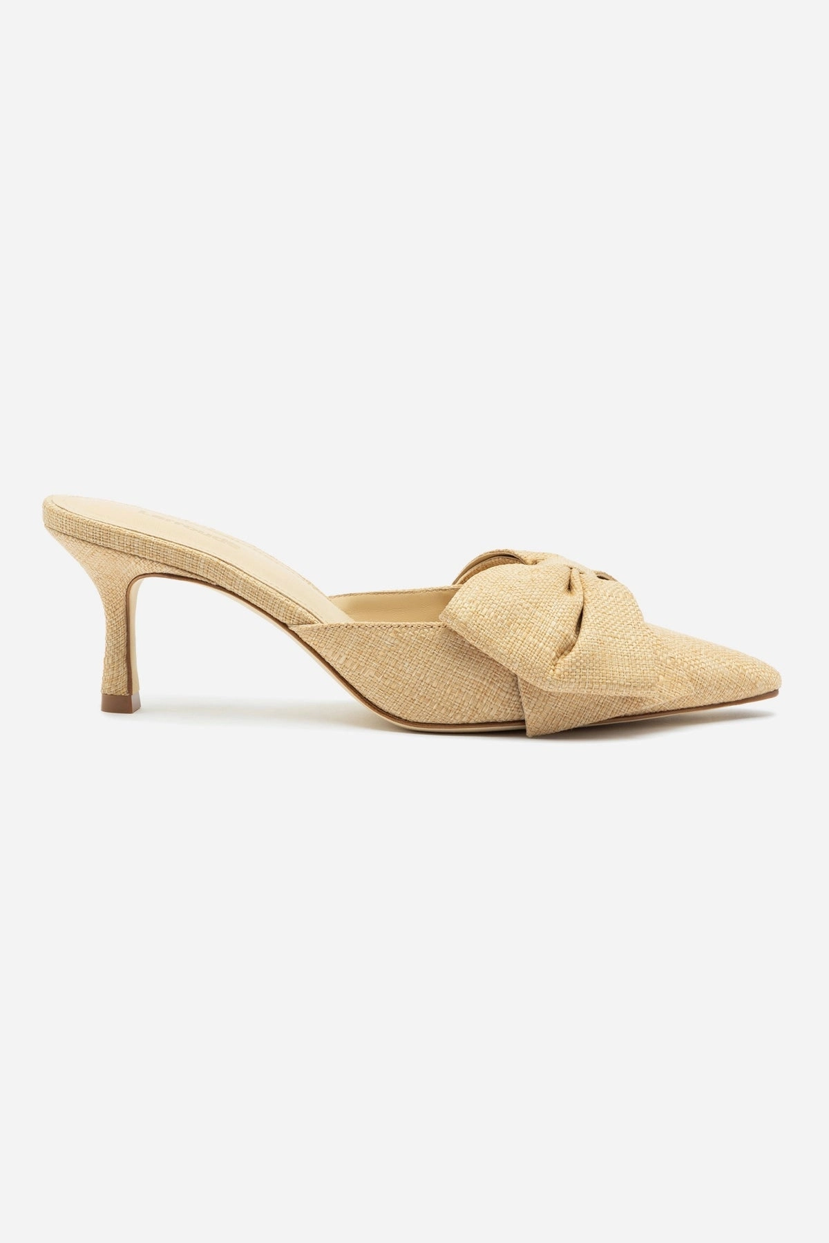 Mini Elle Pump In Beige Raffia Rugged Sole