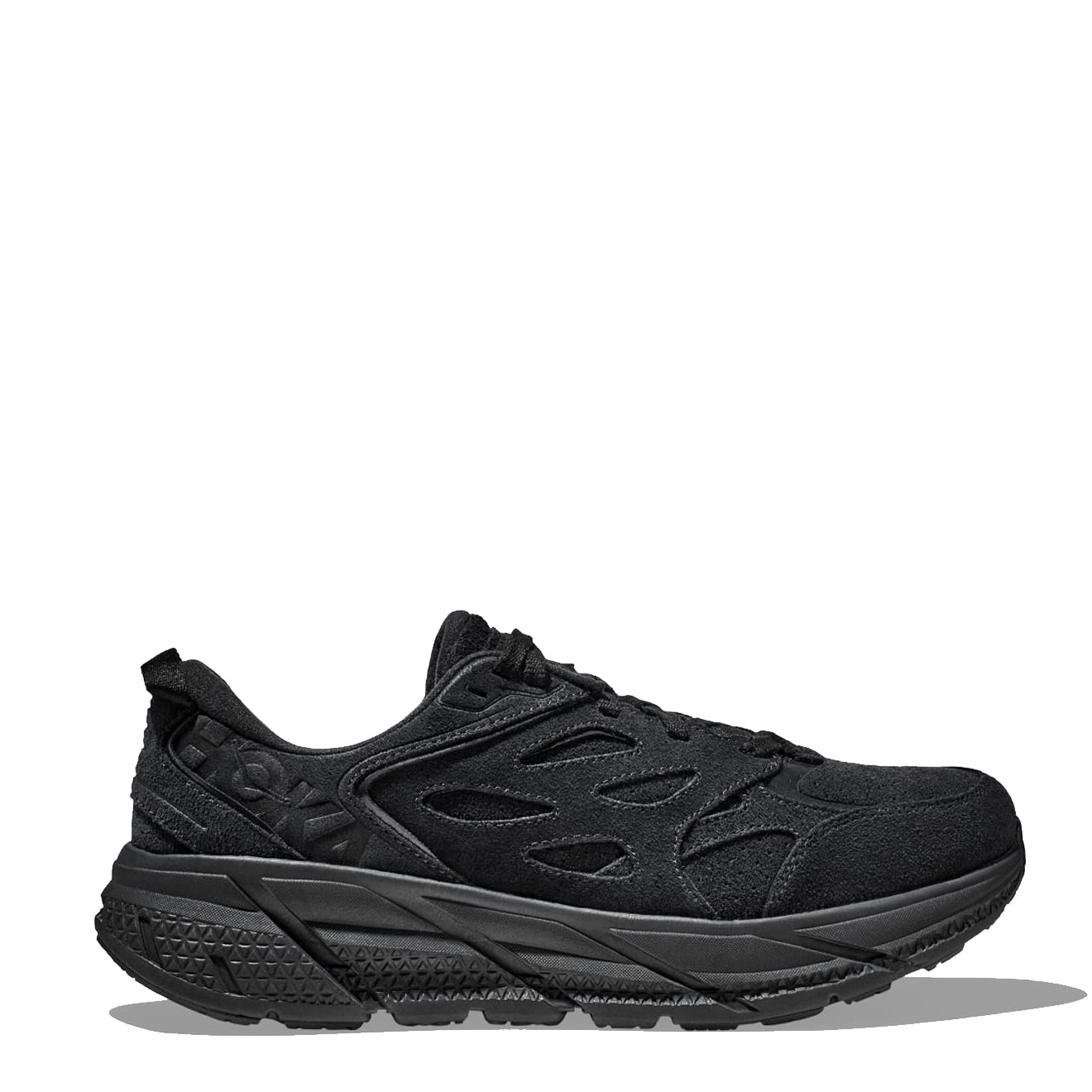 Pain Relief Slip Resistant Work Hoka Clifton L Suede Black / Black