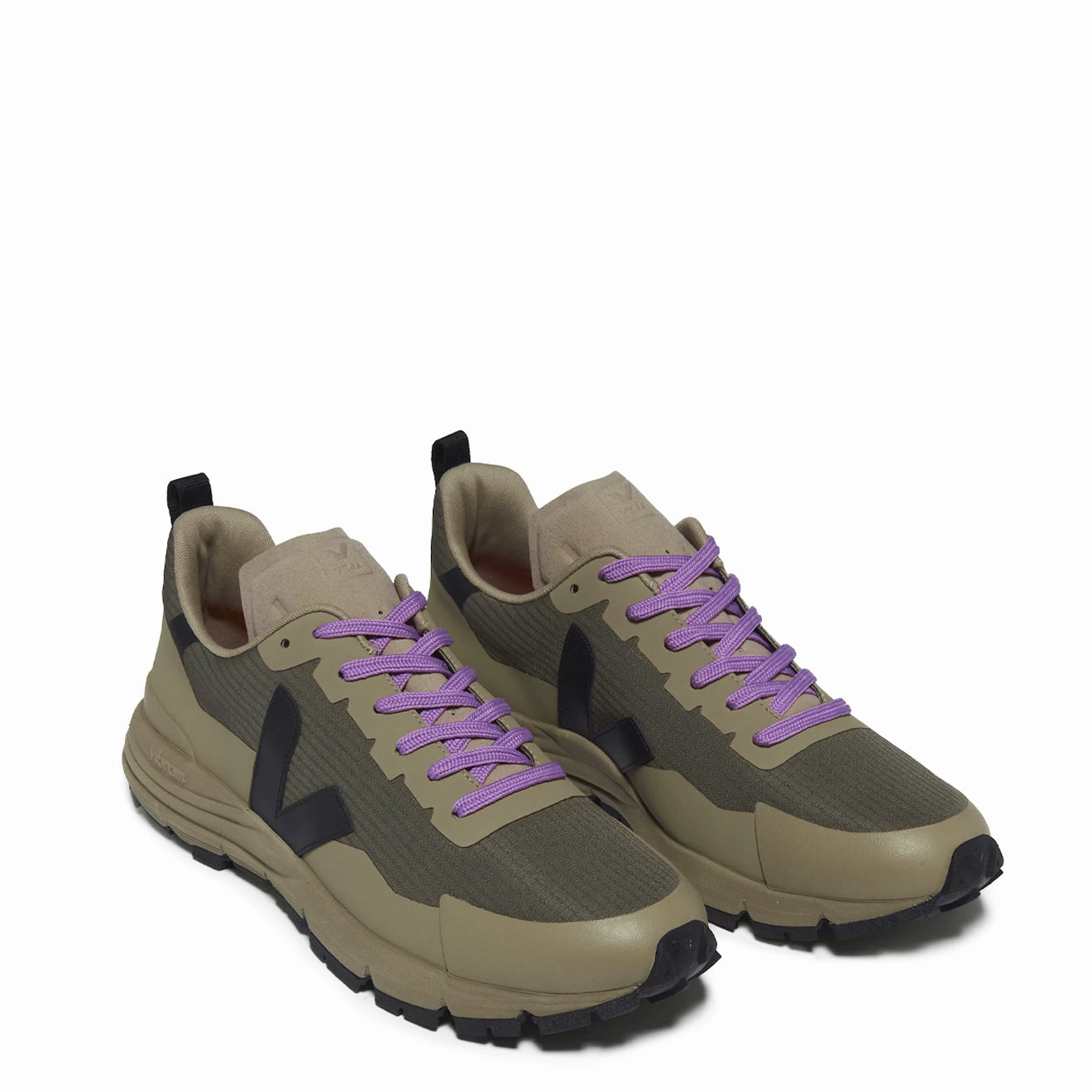 Flat Feet Shoes Veja Dekkan Ripstop Trainer Kaki Black