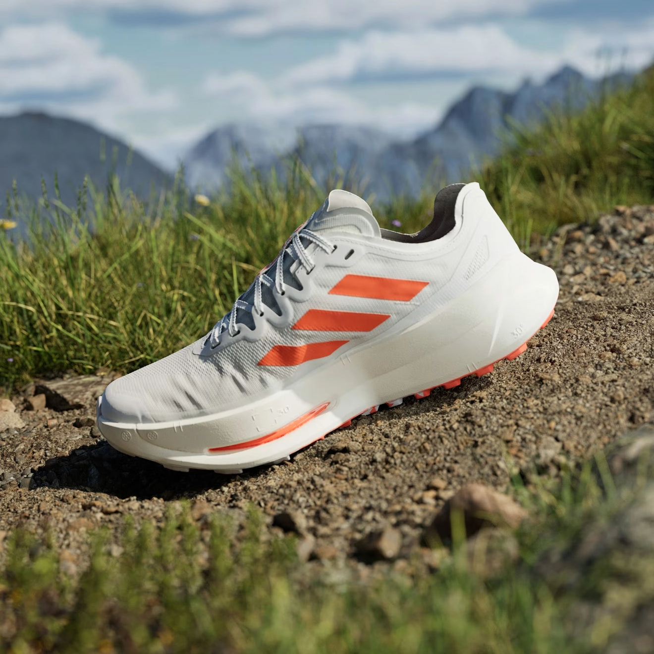 Adidas Terrex Agravic Speed Ultra Trail Running Shoes Ultra Cloud White / Impact Orange / Dash Grey Lightweight Shoes Travel Footwear