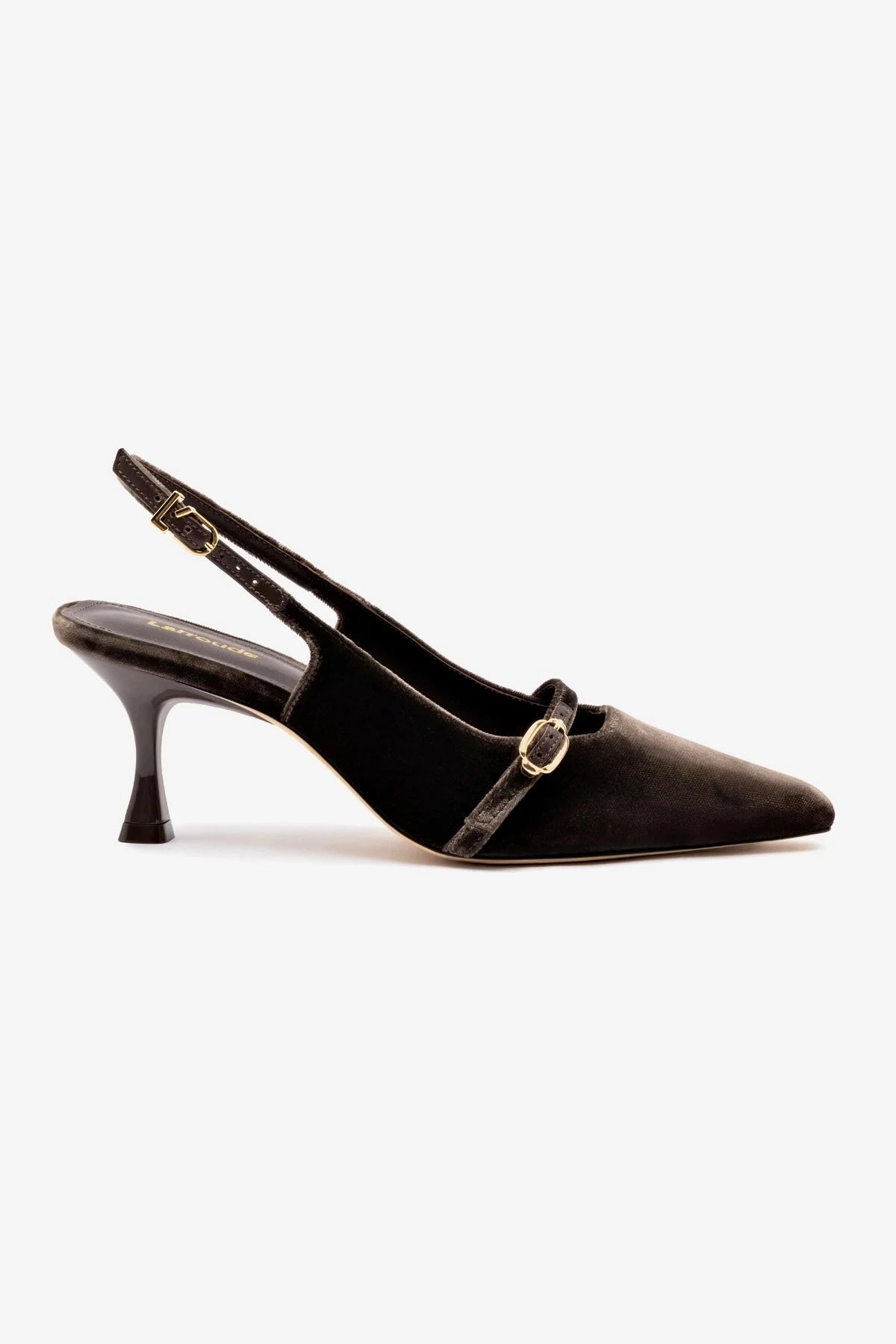 Ines Pump In Expresso Velvet Secure Fit Comfortable Footwear