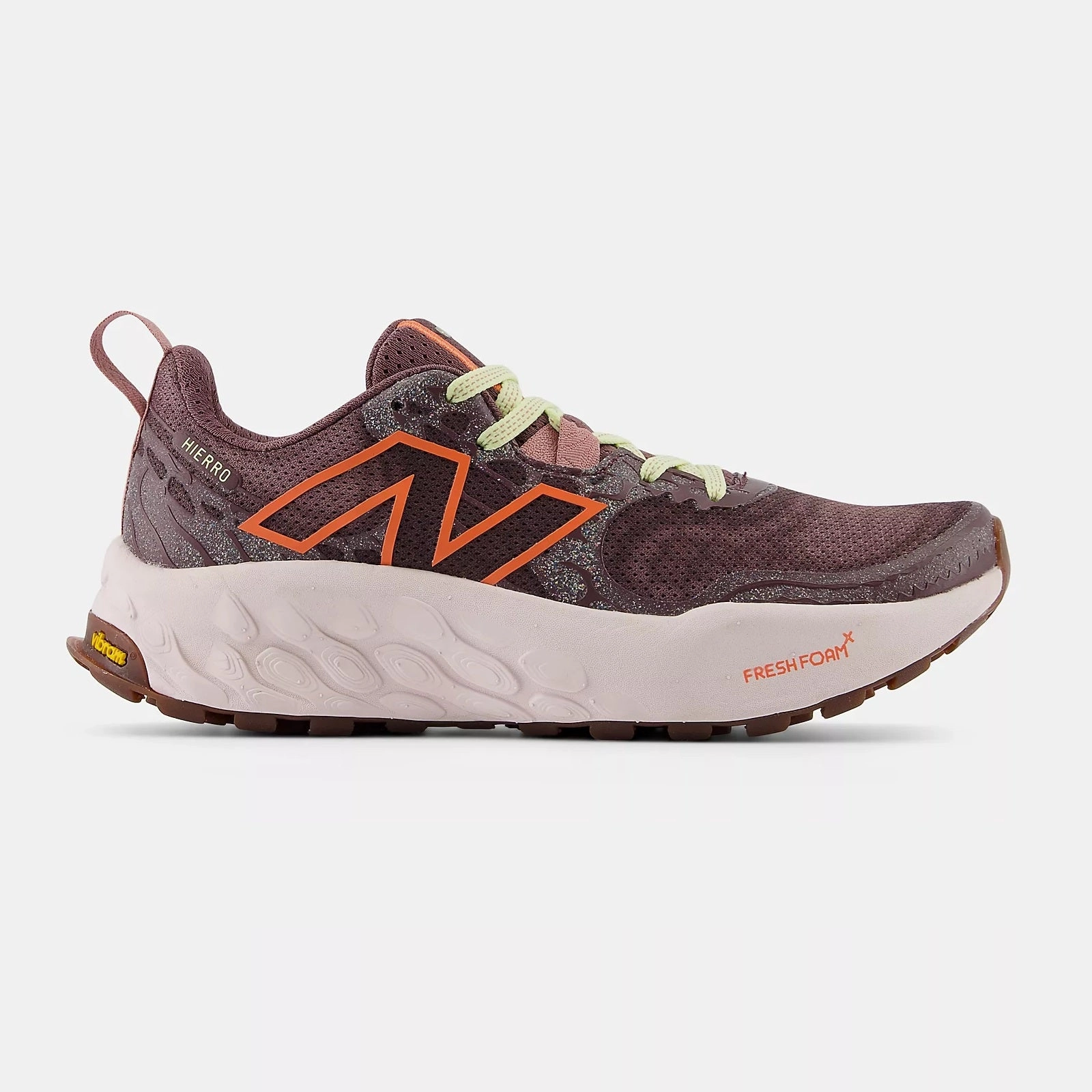 Easy On Off Standing Shoes New Balance Fresh Foam X Hierro V8 | Licorice / Gulf Red / Pink Granite | Womens