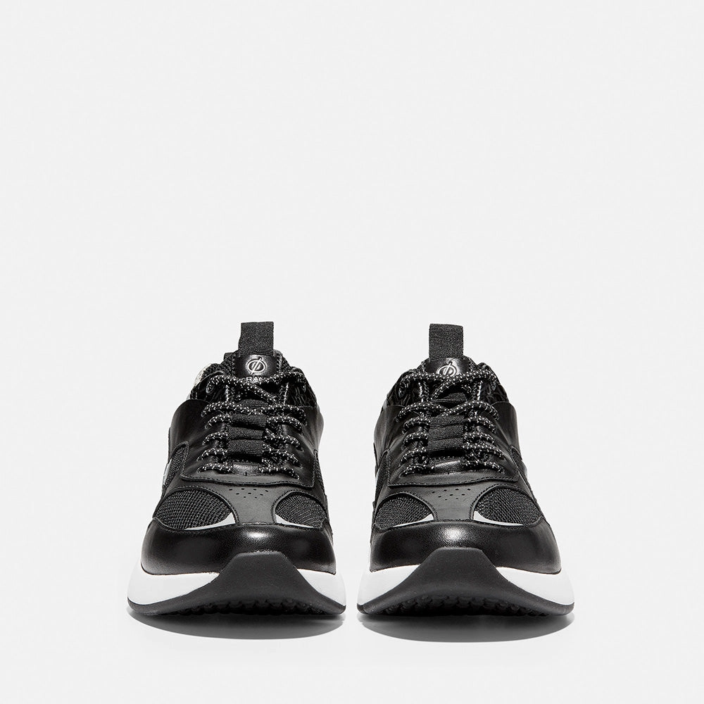 Modern Classic Machine Washable Cole Haan Zer?grand City Trainer Black/Croc Print/Optic White