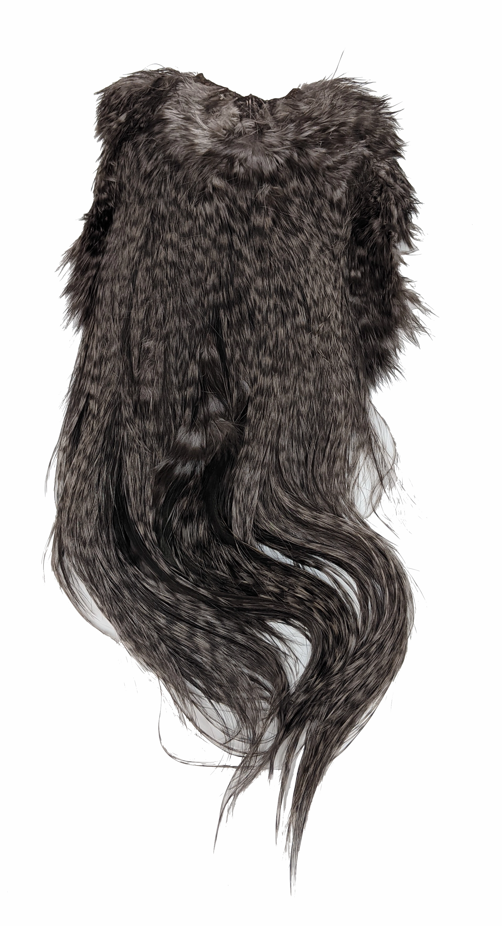 Silver Spey Hackle Saddle Grizzly dyed Heron Grey