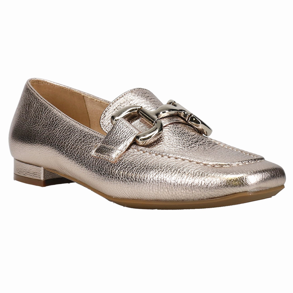 Simply Metallic Slip On Loafers Easy On/Off Pain Relief
