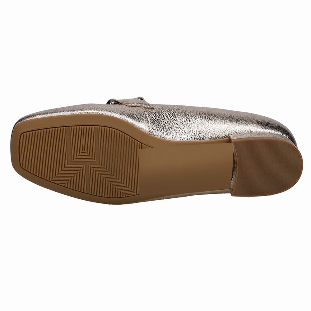 Simply Metallic Slip On Loafers All Day Comfort Leather Shoes