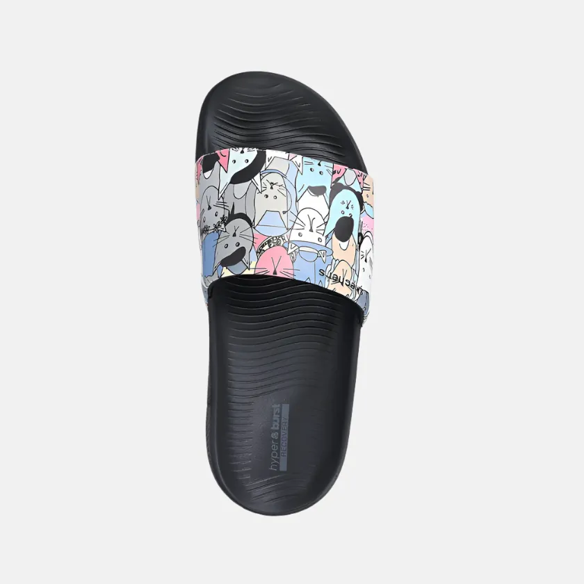 Skechers Hyper Slide -Pawsome Women'S Lifestyle Slide -Black/Multi Grippy Traction Ergonomic Sole