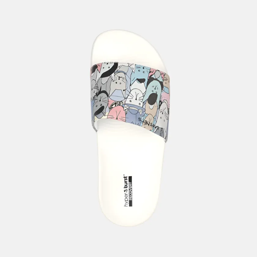 Everyday Footwear Memory Foam Skechers Hyper Slide -Pawsome Women'S Lifestyle Slide -White/Multi